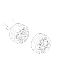 Wheel Assembly Diagram and Parts List for M48-KW (53BB5DAV150-19-HP)(2003 1/2) Cub Cadet Lawn Tractor